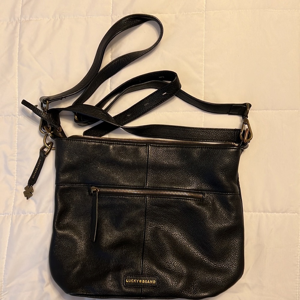 Lucky Brand hobo crossbody, black pebble leather - Picture 3 of 12
